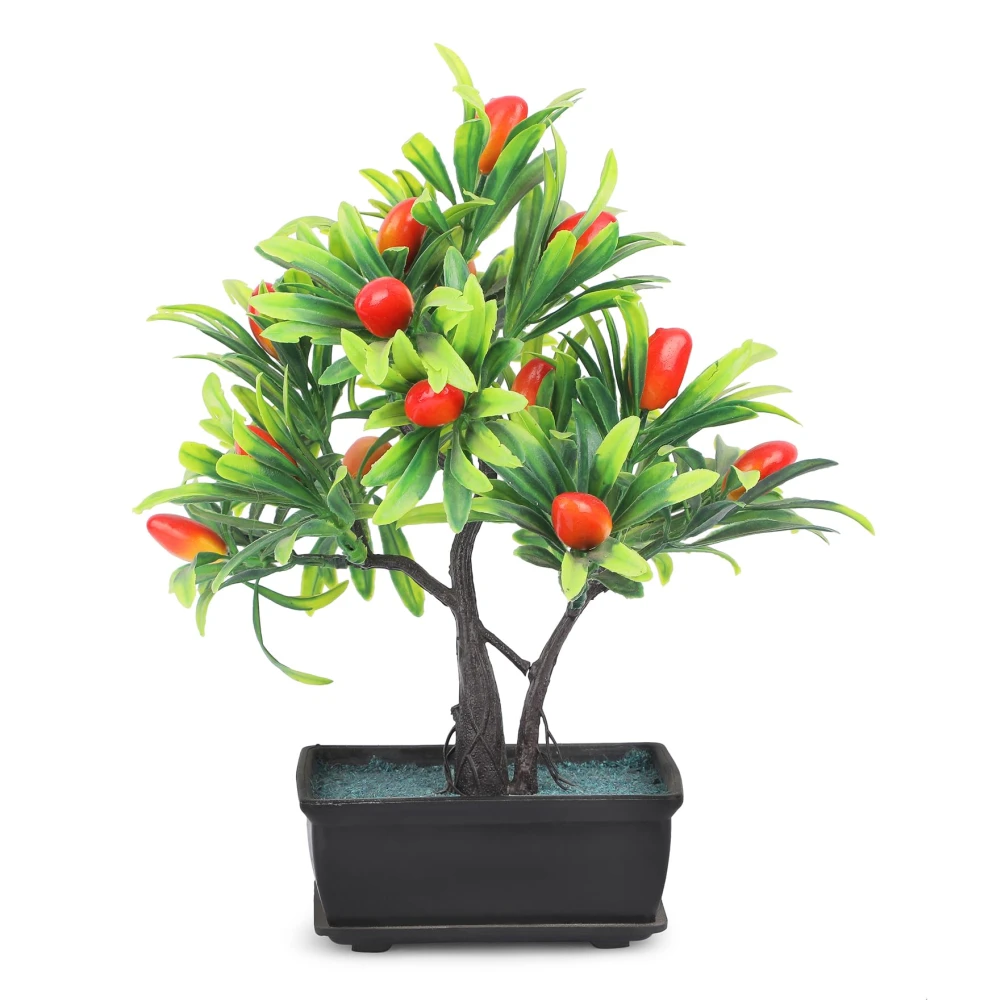 Foliyaj Artificial Bonsai Mango Tree | Show Pieces for Living Room | Faux Plants for Home Decor | Fake Bonsai Tree for Home and Office Decoration