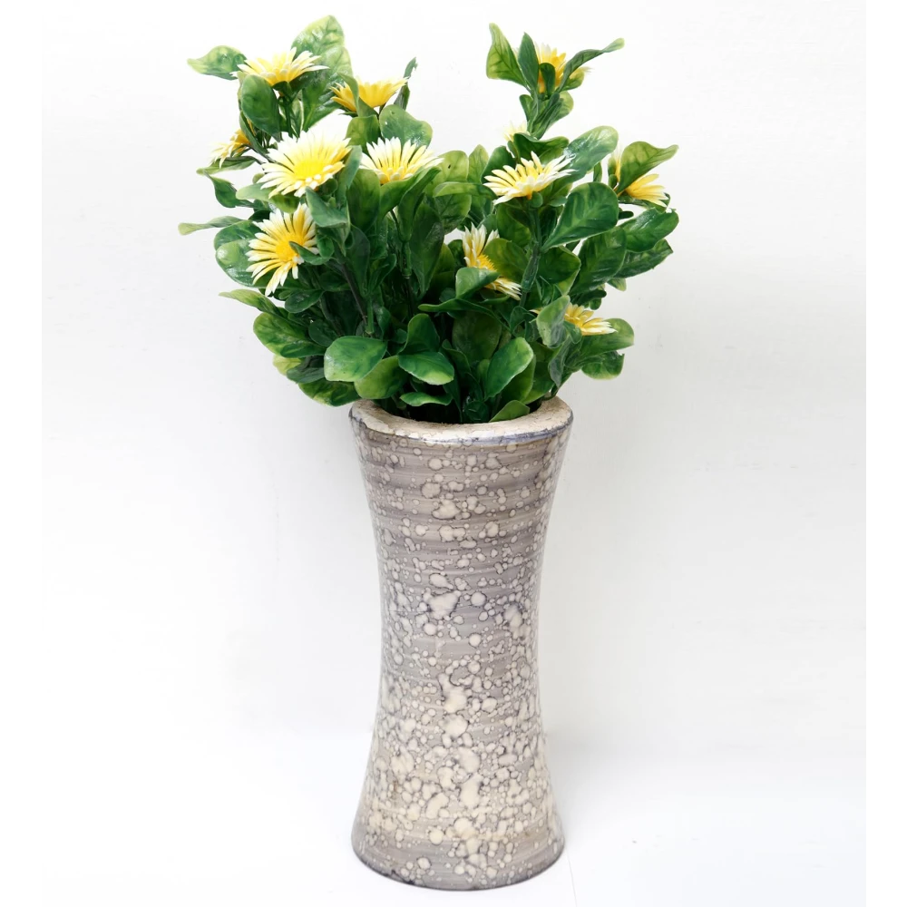 Foliyaj Artificial Yellow Daisy Bunch without Vase | 2 Pcs | Fake Plants for Indoor Home and Office Decoration | 30 cm Tall