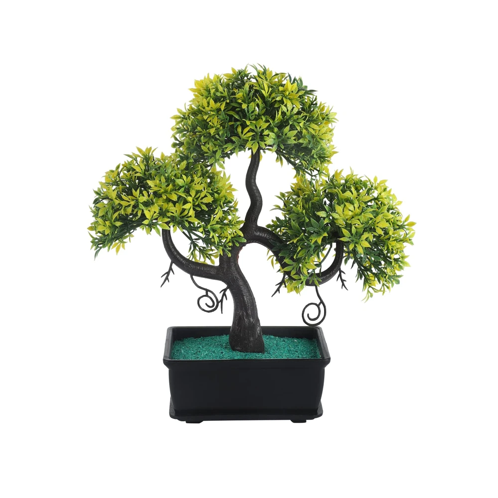 FOLIYAJ Artificial Bonsai Tree with Small Yellow Leaves with Pot |Bonsai Tree|Artificial Flower|with Pot|Home Décor for Living Room Home Office Shop|House|Gift|Decoration