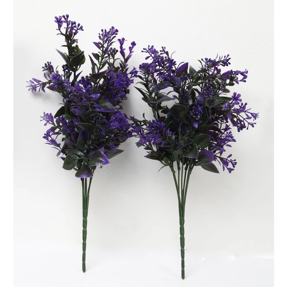 Foliyaj 2 Artificial Tall Purple Leaves Bunch without Vase|Artificial Plants for Indoor Home and Office Decor|Without Pot