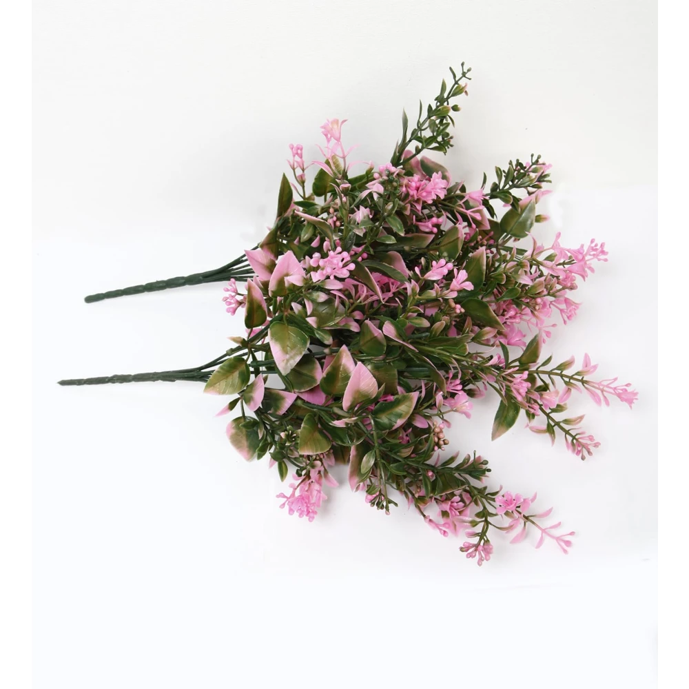 Foliyaj 2 Artificial Tall Pink Leaves Bunch without Vase|Artificial Plants for Indoor Home and Office Decor|Without Pot
