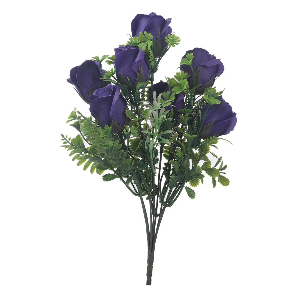 FOLIYAJ 2 Bunches of Artificial Blue Roses|Bonsai Tree|Artificial Flower|with Pot|Home Décor for Living Room Home Office Shop|House|Gift|Decoration