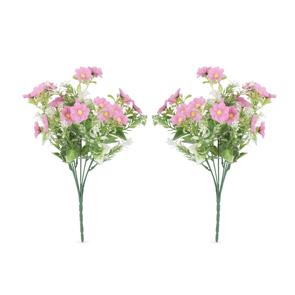 Foliyaj 2 Artificial Purple Daisy Bunches Without Vase | Show Pieces for Living Room | Faux Plants for Home Decor | Fake Flower Bunch for Home and Office Decoration | 33 cm Tall