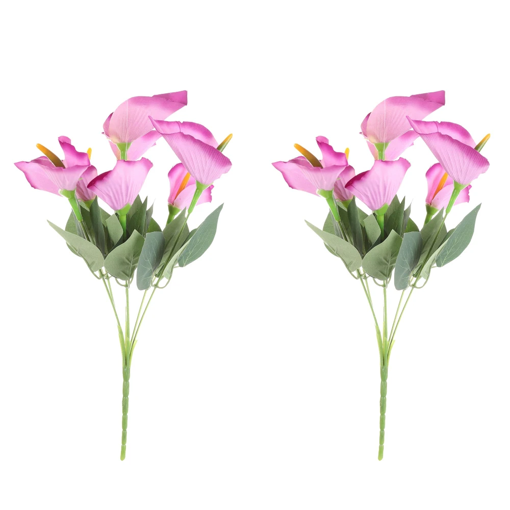 FOLIYAJ Artificial Purple Anthurium Bunch (Without Vase)