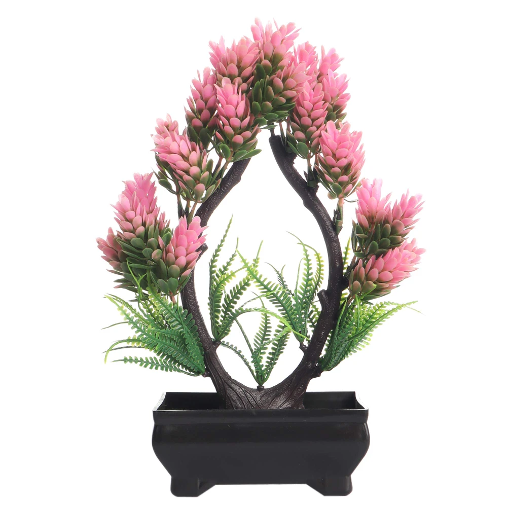FOLIYAJ Artificial Plant with Pink Buds and Pot for Home Decor | Decorative Item for Living Room, Office and Shop | House Gift for Decoration | Height 26 cm
