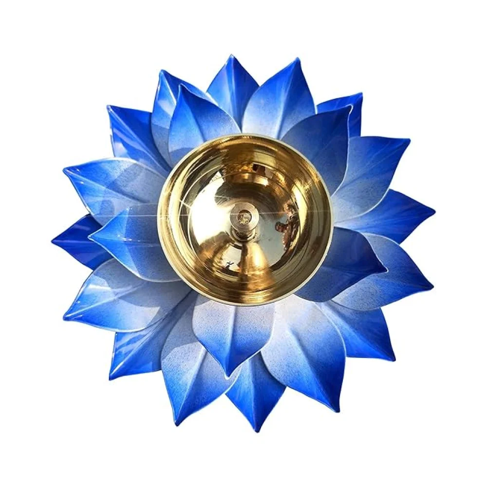 Heaven Decor Handcrafted Lotus Flower Brass Diya Oil Lamp ,Traditional Pooja Deepak for Diwali, Home Temple, Festive Decoration & Gifting