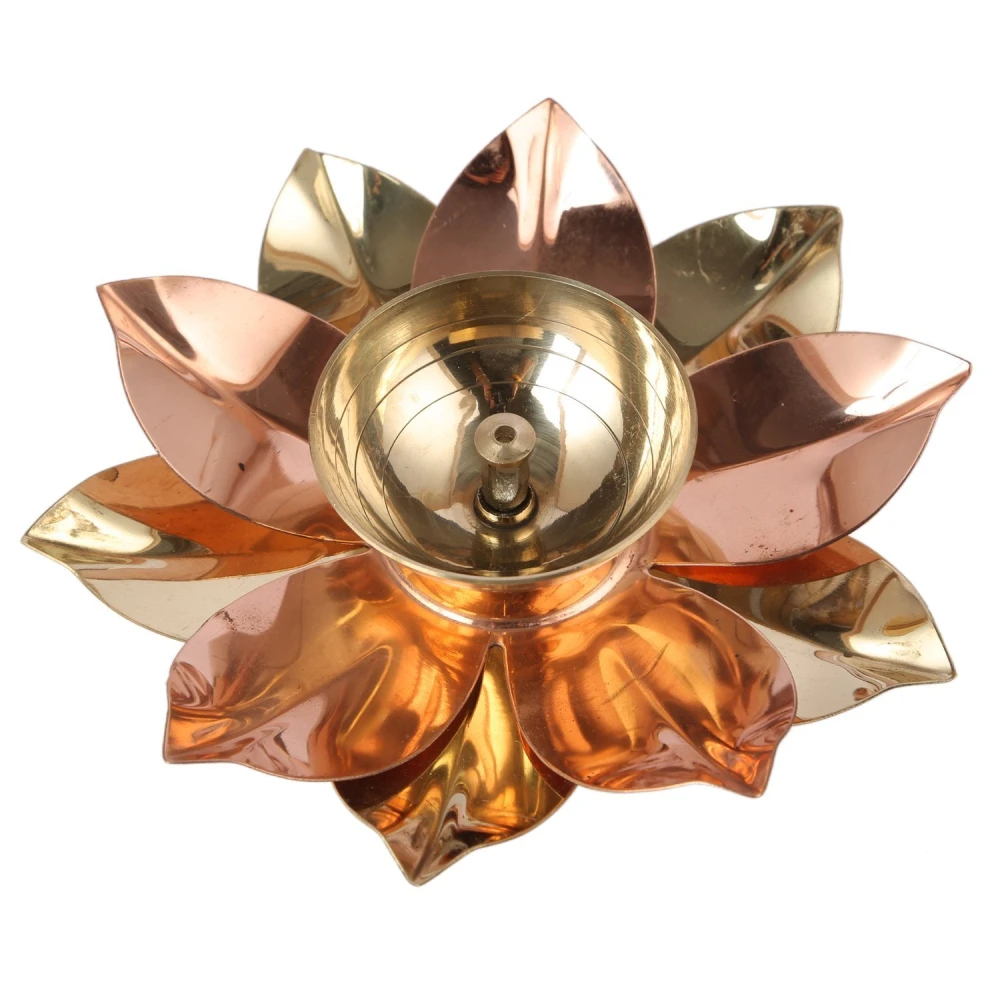 Heaven Decor Copper and Brass Kamal Ptta  Akhand diya size 5 inch