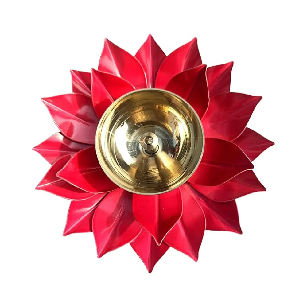 Heaven Decor Handcrafted Lotus Flower Brass Diya Oil Lamp ,Traditional Pooja Deepak for Diwali, Home Temple, Festive Decoration & Gifting