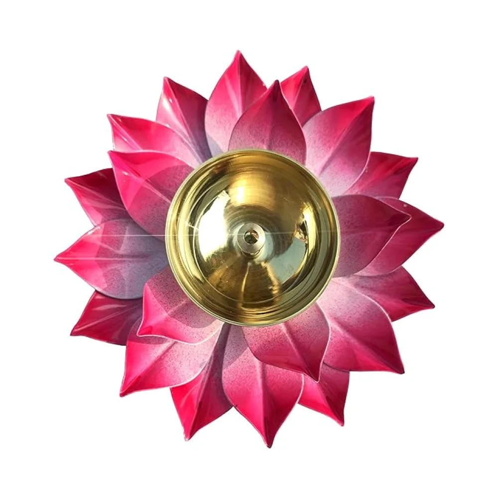 Heaven Decor Handcrafted Lotus Flower Brass Diya Oil Lamp ,Traditional Pooja Deepak for Diwali, Home Temple, Festive Decoration & Gifting