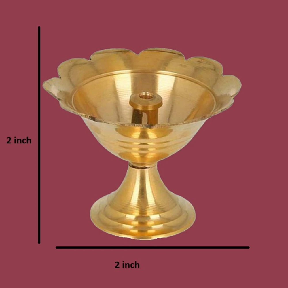 Heaven Decor small Brass Diwali Kuber devdas Plain Deepak Diya Oil Lamp For Puja pack 1