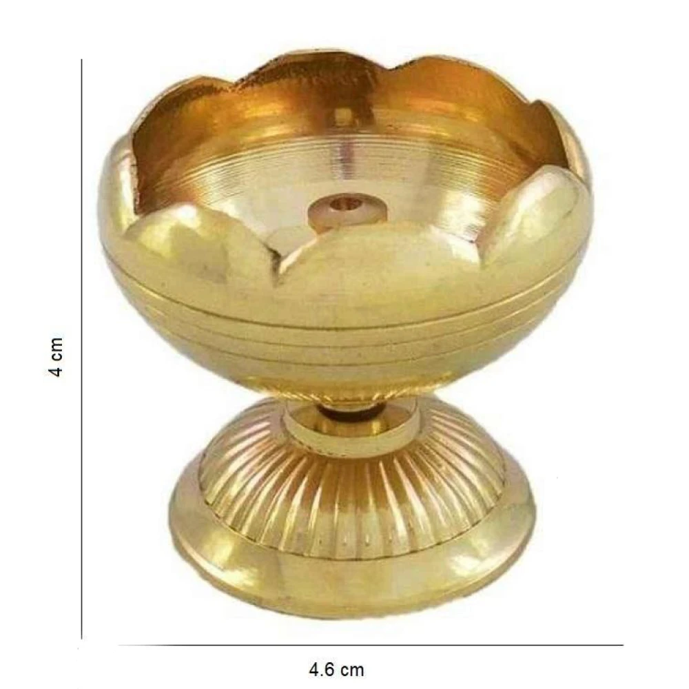 Heaven Decor Brass Akhand Jyot| Decorative Brass Oil Lamp | Brass Table Diya Brass (Pack of 1) Table Diya