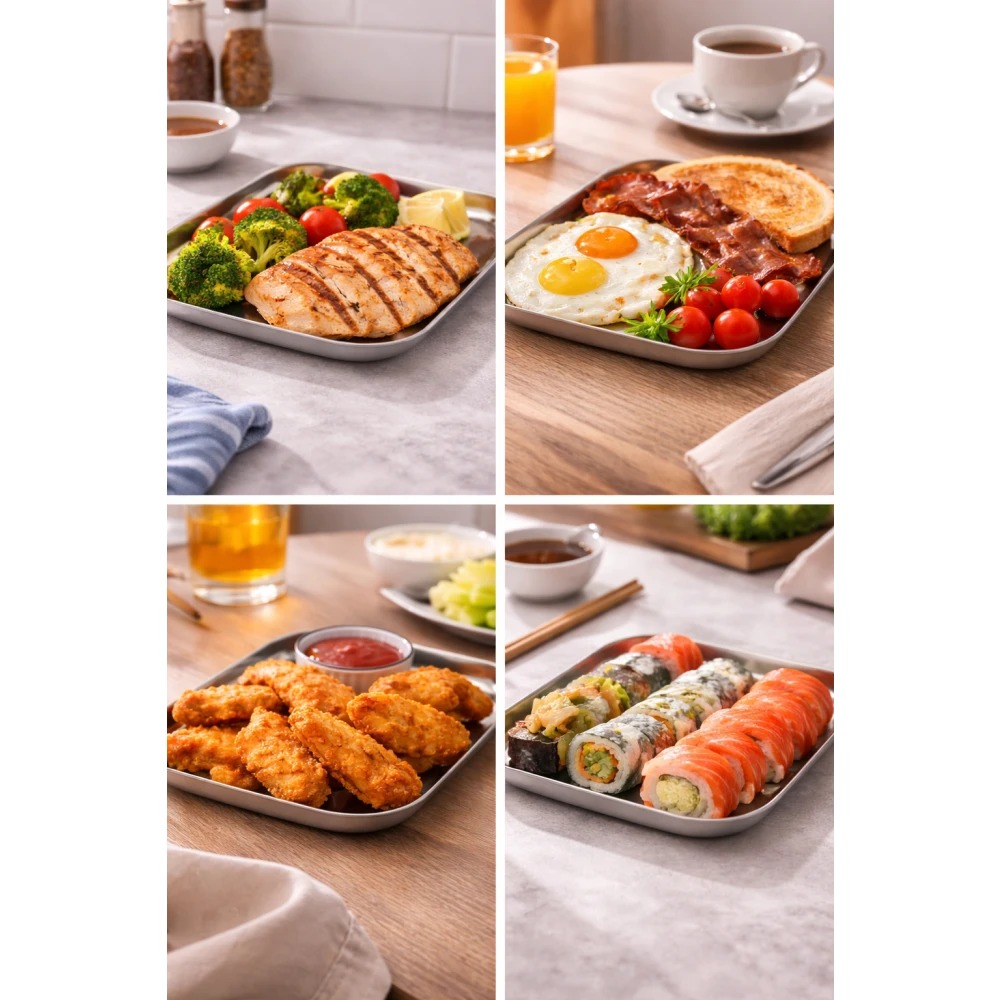 S.S Square Snacks Plate (Pack Of 2) - L (17