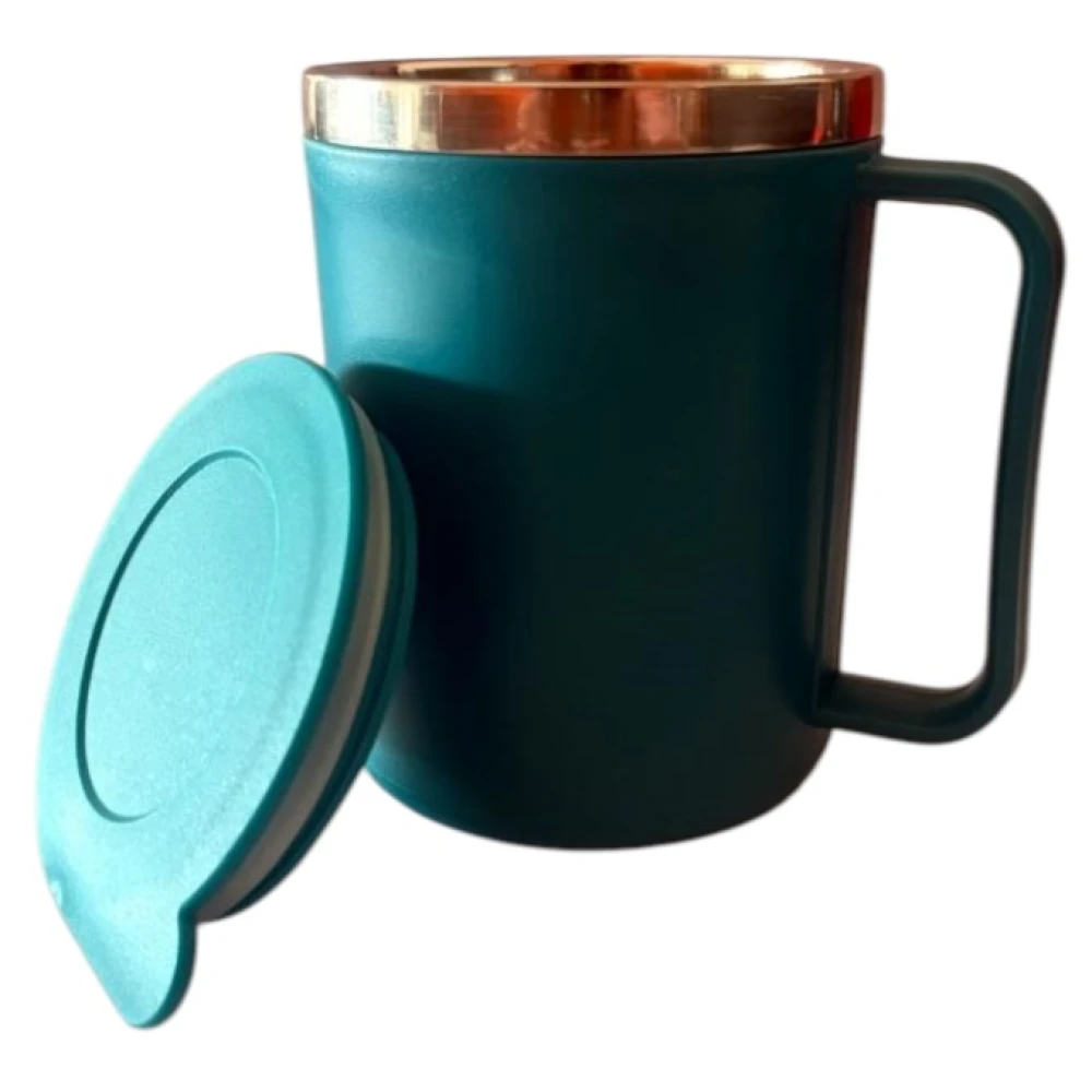 Happy Mug With Silicon Ring - 400 Ml