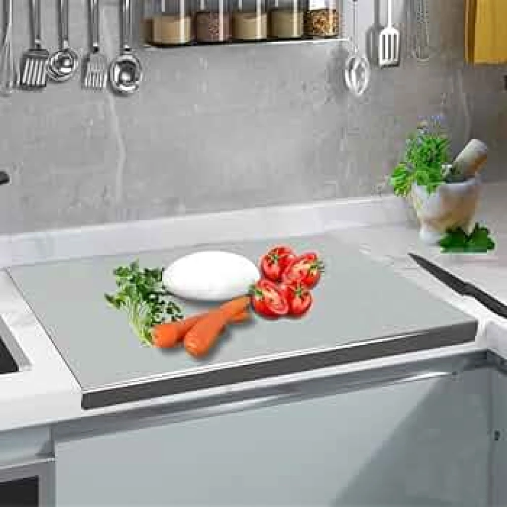 S.S Kitchen Prep Board - Stay-Put Edge & Measurement Guide (Pack Of 1)