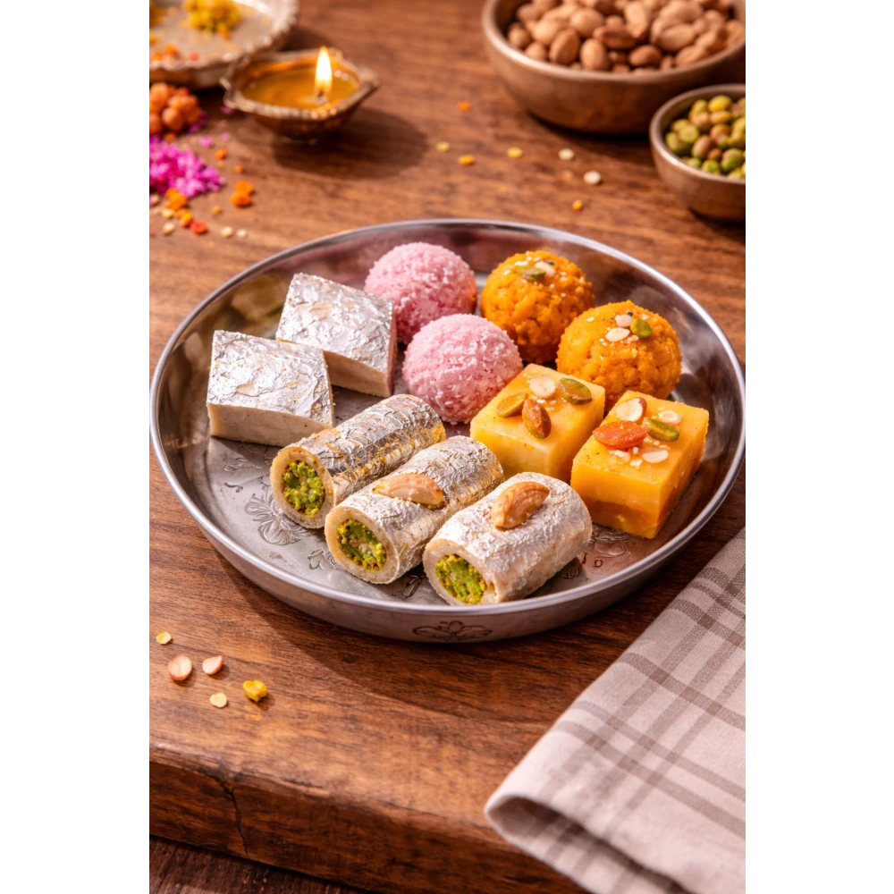 S.S. Round Prasadam & Puja Plate (Pack of 2)