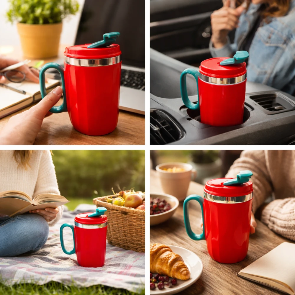 Panda Ship Mug 400ml - S.S Insulated Travel Cup (Pack Of 1)