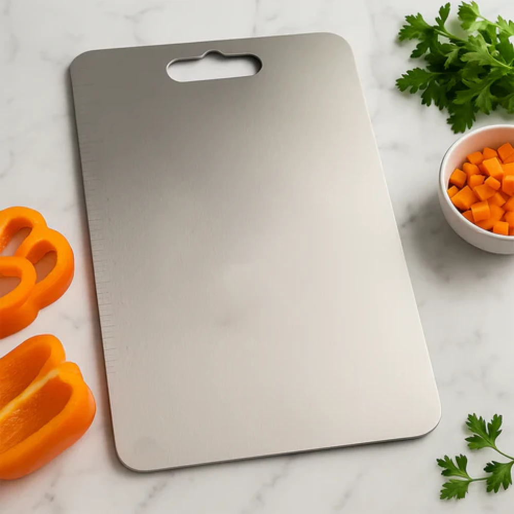 Durable Stainless Steel Cutting Board - Hygienic & Non-Slip (Pack Of 1)