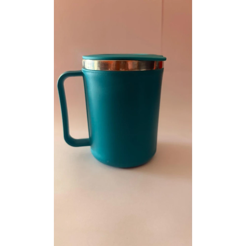 Happy Mug With Silicon Ring - 400 Ml