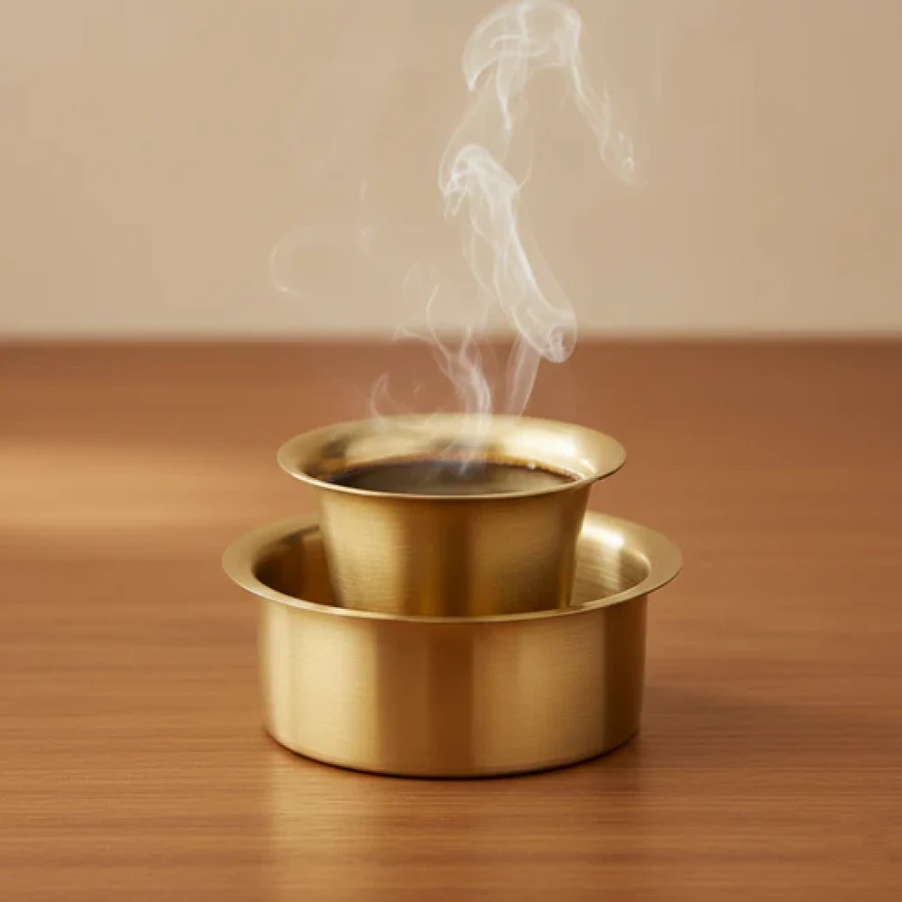 Authentic Brass Filter Coffee Set (Pack of 1)