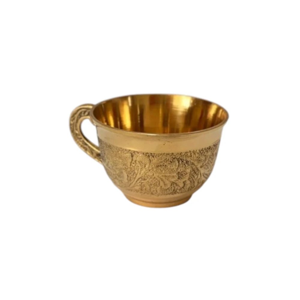 Royal Brass Engraved Tea Cup Set (Pack Of 1)