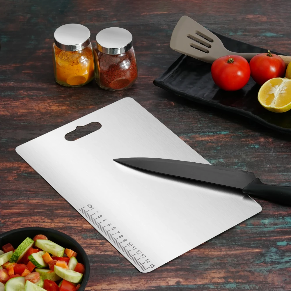 Durable Stainless Steel Cutting Board - Hygienic & Non-Slip (Pack Of 1)