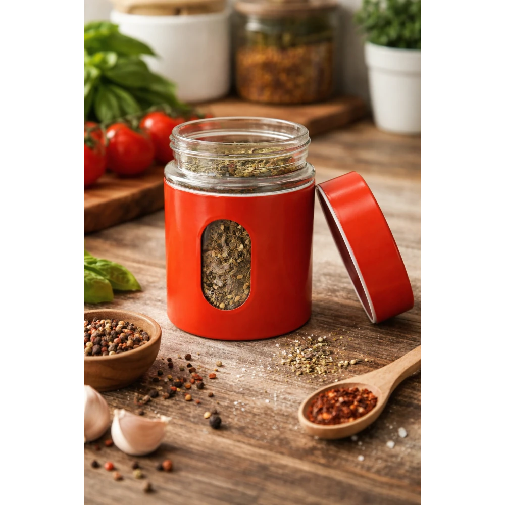 Glass Storage Canister With Viewing Window (Pack Of 2)