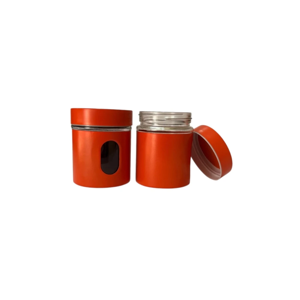 Glass Storage Canister With Viewing Window (Pack Of 2)