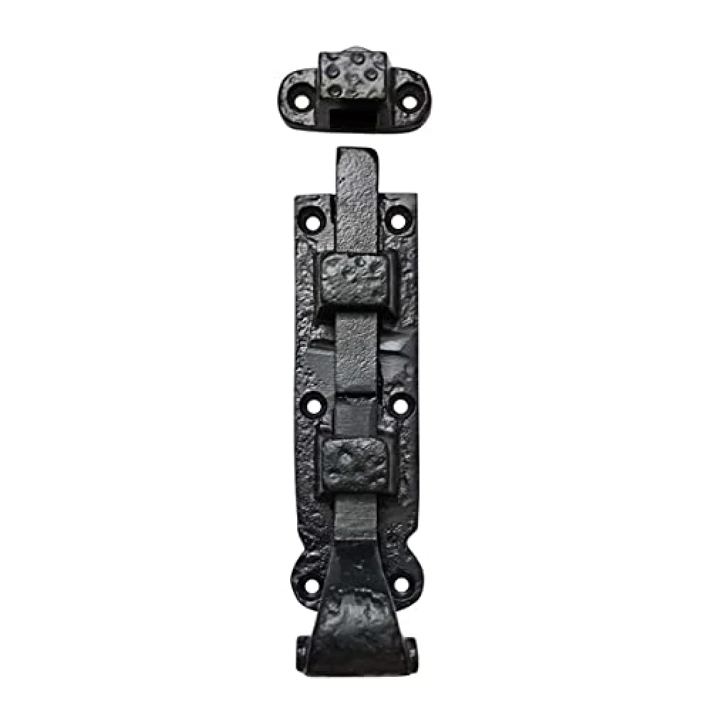 Shristy Hardware 5" “Caiphas” Black Antique Iron Door Bolt - (Black Powder Coated Finish) - Supplied as 4 Pieces per Pack