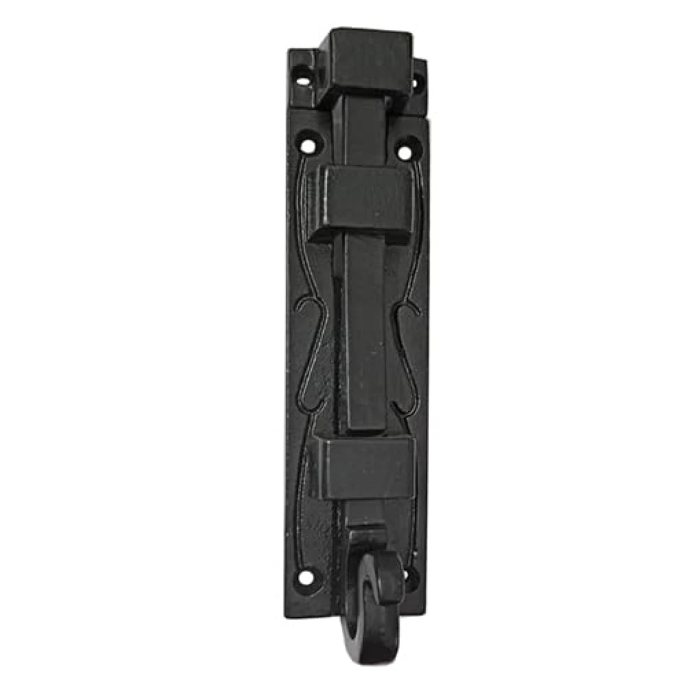 Shristy Hardware Cappadocia Black Antique Iron Door Bolt - (Black Powder Coated Finish) - Supplied as 2 Pieces Per Pack