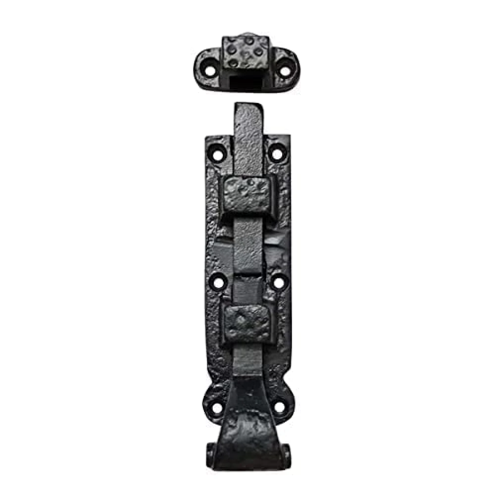 Shristy Hardware 5" “Caiphas” Black Antique Iron Door Bolt - (Black Powder Coated Finish) - Supplied as 2 Pieces per Pack