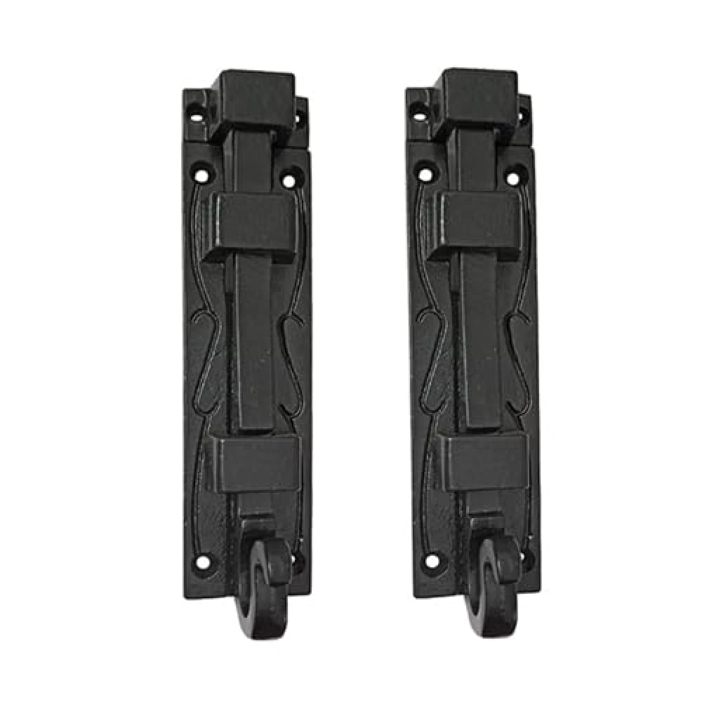 Shristy Hardware Cappadocia Black Antique Iron Door Bolt - (Black Powder Coated Finish) - Supplied as 2 Pieces Per Pack