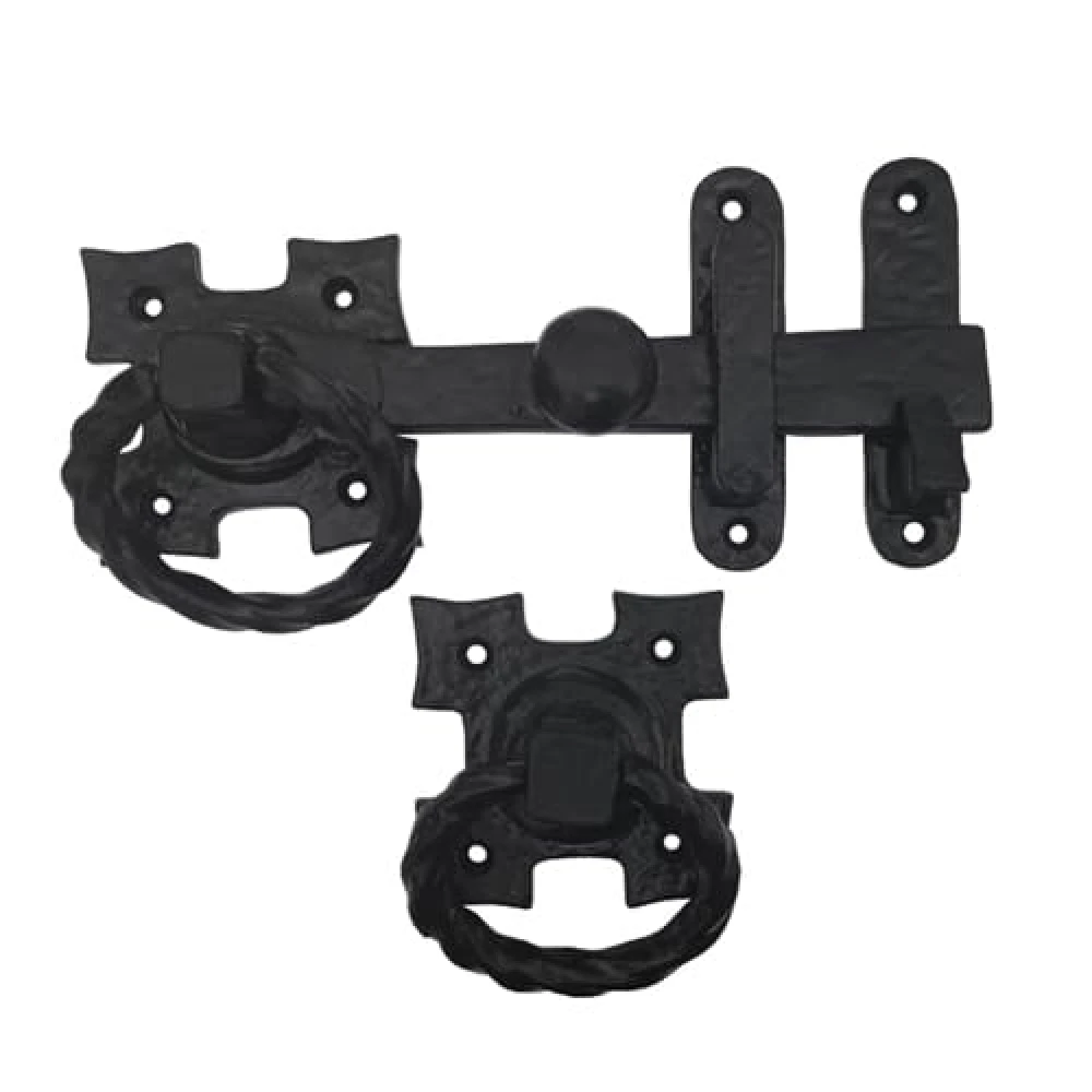 Shristy Hardware Tiberius Black Antique Plain Iron Gate Latch - (Black Powder Coated Finish) - Supplied as 1 Piece