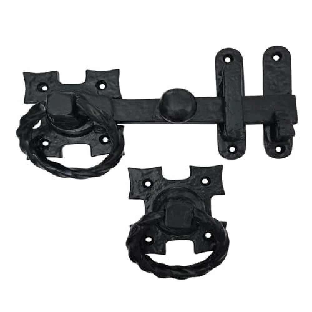 Shristy Hardware Tiberius Black Antique Plain Iron Gate Latch - (Black Powder Coated Finish) - Supplied as 1 Piece