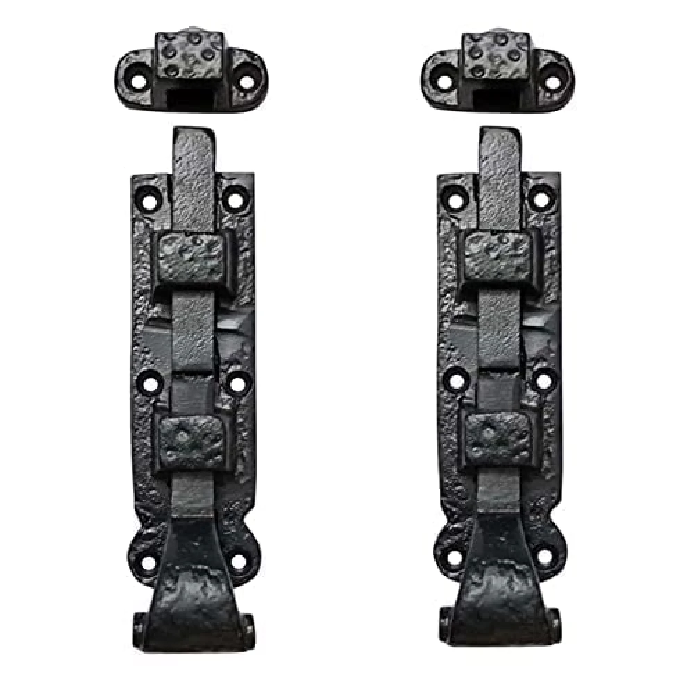 Shristy Hardware 5" “Caiphas” Black Antique Iron Door Bolt - (Black Powder Coated Finish) - Supplied as 2 Pieces per Pack