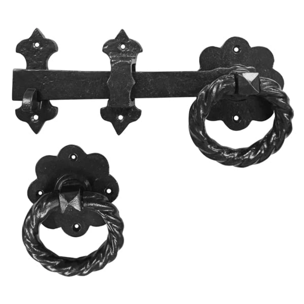 Shristy Hardware “Shilom” Black Antique Iron Gate Latch - (Black Powder Coated Finish) - Supplied as 1 Piece Per Pack