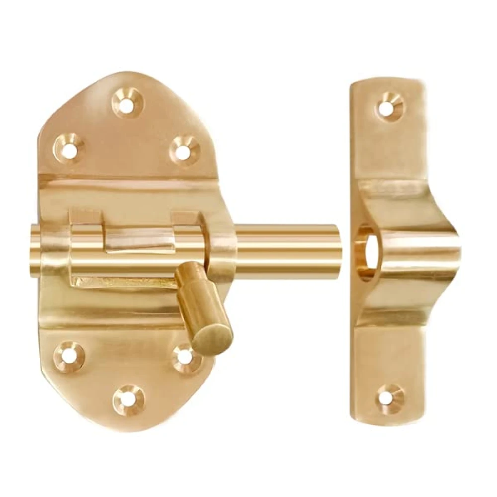 Shristy Hardware 2 Inch “Amaziah” Brass Tower Bolt-(Polished Lacquered finish) - Supplied as 1 Piece per Pack