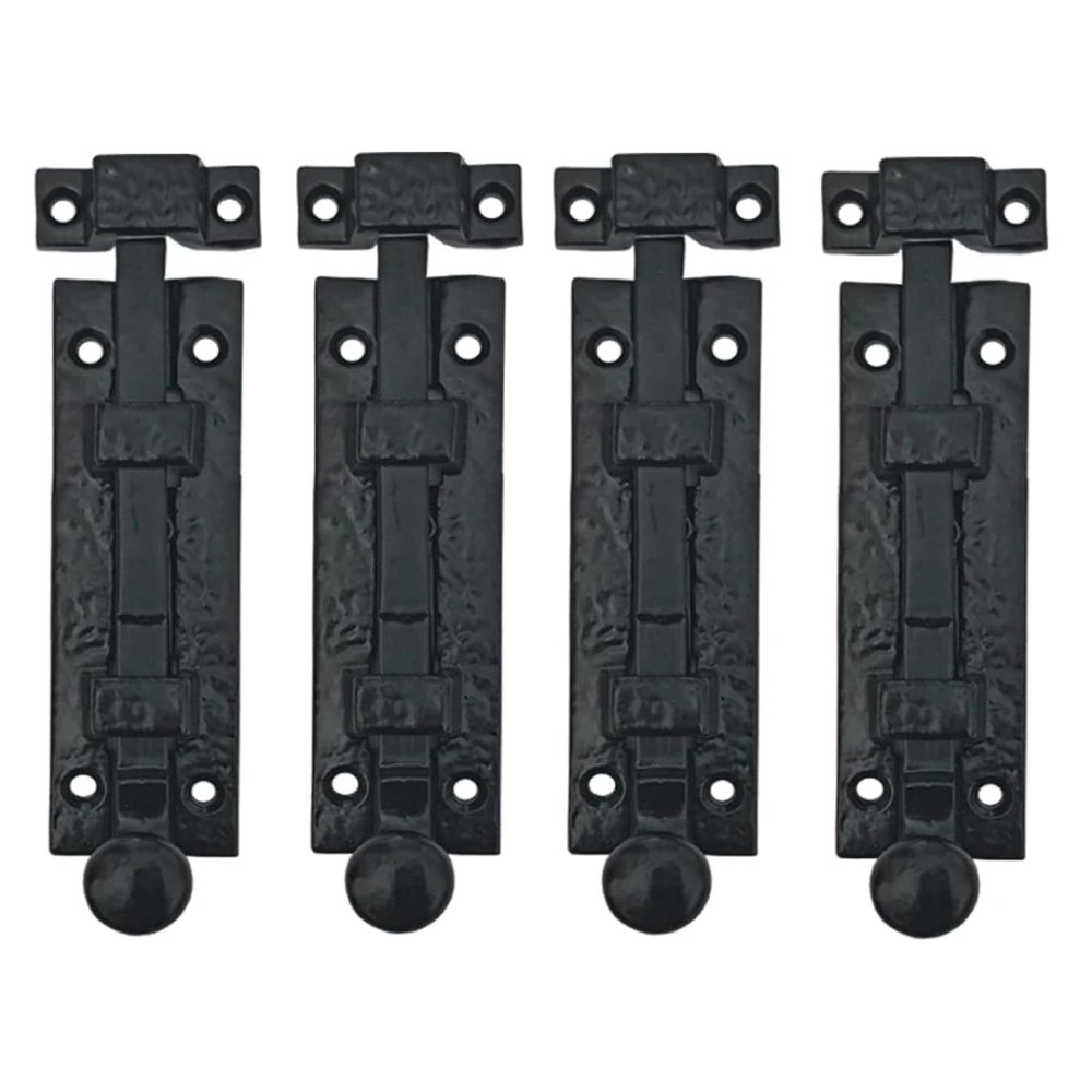 Shristy Hardware 4.5" "Dibzahab Black Antique Iron Door Bolt (Pack of 4 Black Powder Coated Finish)