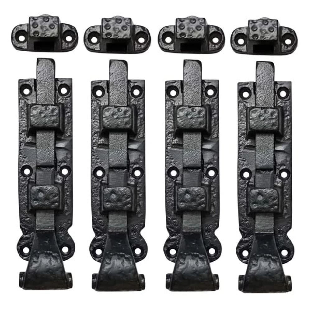 Shristy Hardware 5" “Caiphas” Black Antique Iron Door Bolt - (Black Powder Coated Finish) - Supplied as 4 Pieces per Pack