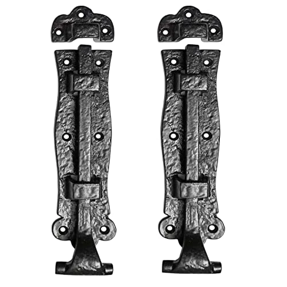 Shristy Hardware 8 inch “Bedan” Antique Iron Door Bolt - (Black Powder Coated Finish) - Supplied as 2 Pieces per Pack
