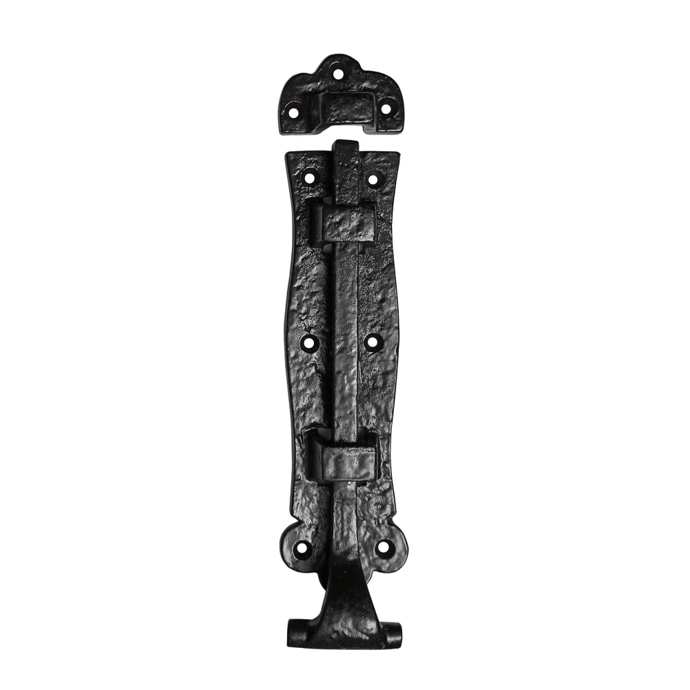 Shristy Hardware 8 inch “Bedan” Antique Iron Door Bolt - (Black Powder Coated Finish) - Supplied as 2 Pieces per Pack