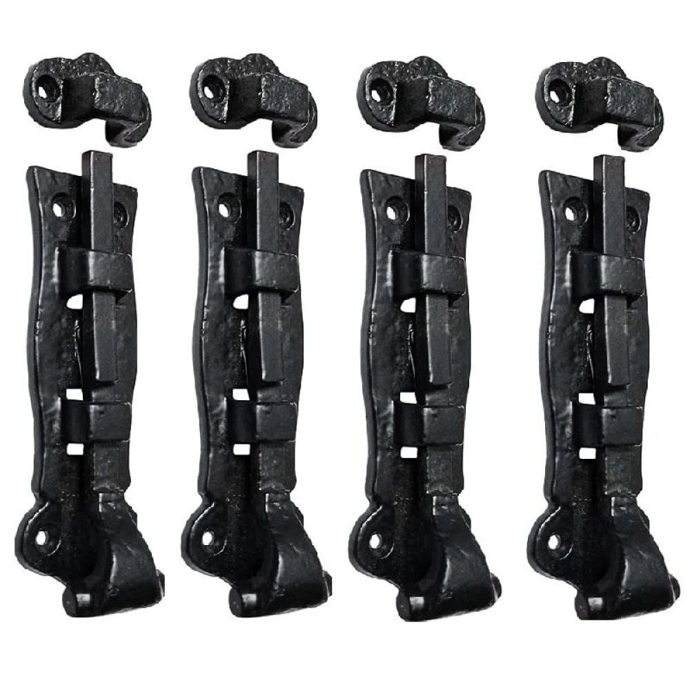 Shristy Hardware 5 Inch “Bedaiah” Antique Iron Door Bolt - (Black Powder Coated Finish) - Supplied as 4 Pieces per Pack
