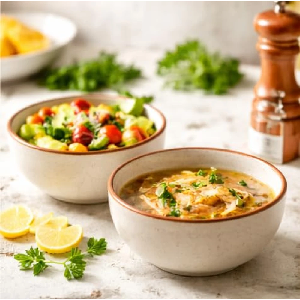 HOUSELA Hand-Painted Matte Finish Off White Ceramic Bowl Set of 2 (200ml) | Small Serving Soup Bowls, Cereal Bowl, Pasta Bowls | Dishwasher & Microwave Safe