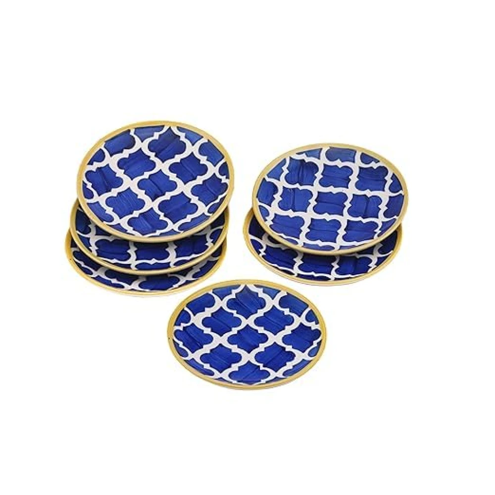 HOUSELA Round Printed Dinner Plate Lightweight & Durable, Made of Ceramic, Microwave & Dishwasher Safe, Elegant Crockery for Dining & Gifting set