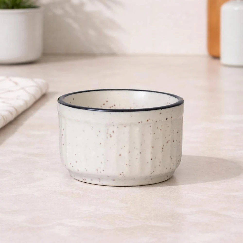 Ceramic Serving Ramekin Bowls Set of 6 | Oven Safe & Microwave Safe Mini Baking Cups for Souffle, Custard, Dips, Chutney, Sauce & Desserts | Dishwasher Safe, White