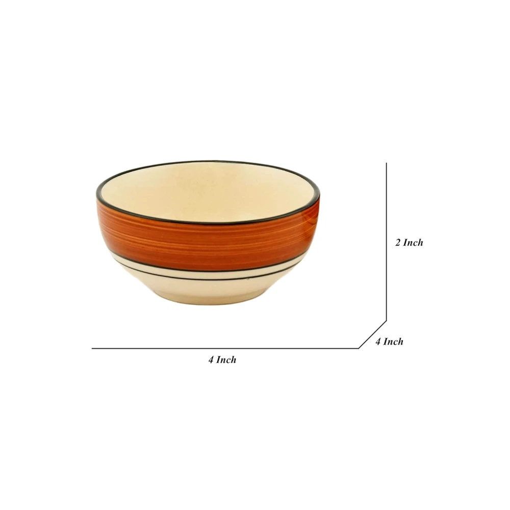 HOUSELA Creations Hand-Painted Umrao-Moroccan Design Bowls Set | Perfect for Serving Snacks, Rice, Dal, Fruits, Salad | BPA & Lead-Free Ceramic Dinner Bowls set