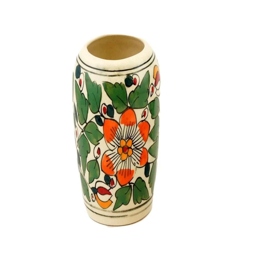 Rudrart Creations Decorated Floral Design Ceramic Bath Decor Bathroom Accessory Set of 3 (Liquid Soap Dispenser, Toothbrush Holder, Soap Tray)