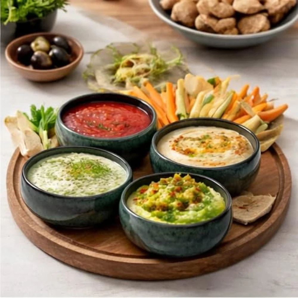 HOUSELA Studio Pottery Blue Glazed Ceramic Bowls – 6 Pc Set for Snacks, Sides & Desserts