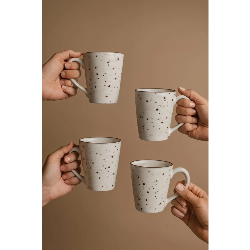 HOUSELA Matte Finish Ceramic Mug – Elegant, Sturdy & Gift-Ready Set of 4