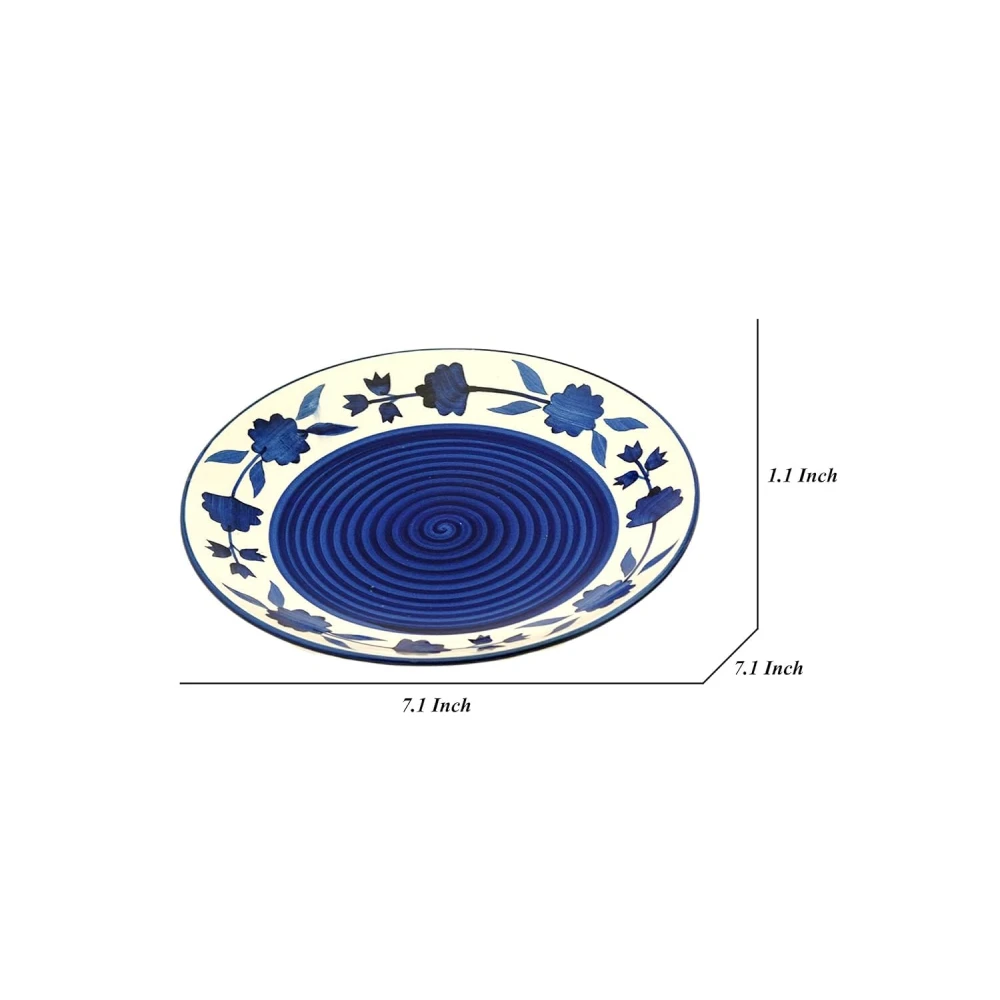 HOUSELA Round Printed Dinner Plate Lightweight & Durable, Made of Ceramic, Microwave & Dishwasher Safe, Elegant Crockery for Dining & Giftings