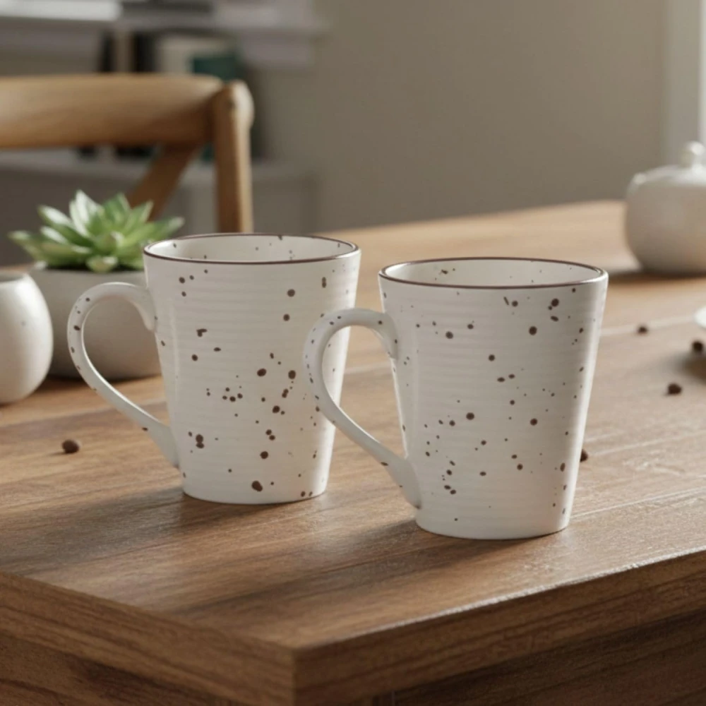 HOUSELA Matte Finish Ceramic Mug ? Elegant, Sturdy & Gift-Ready Set of 2